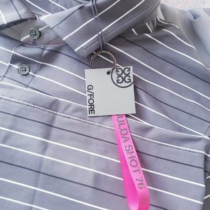 G/FORE Golf Polo Shirt Gray Striped - G4MS20K03 Summer